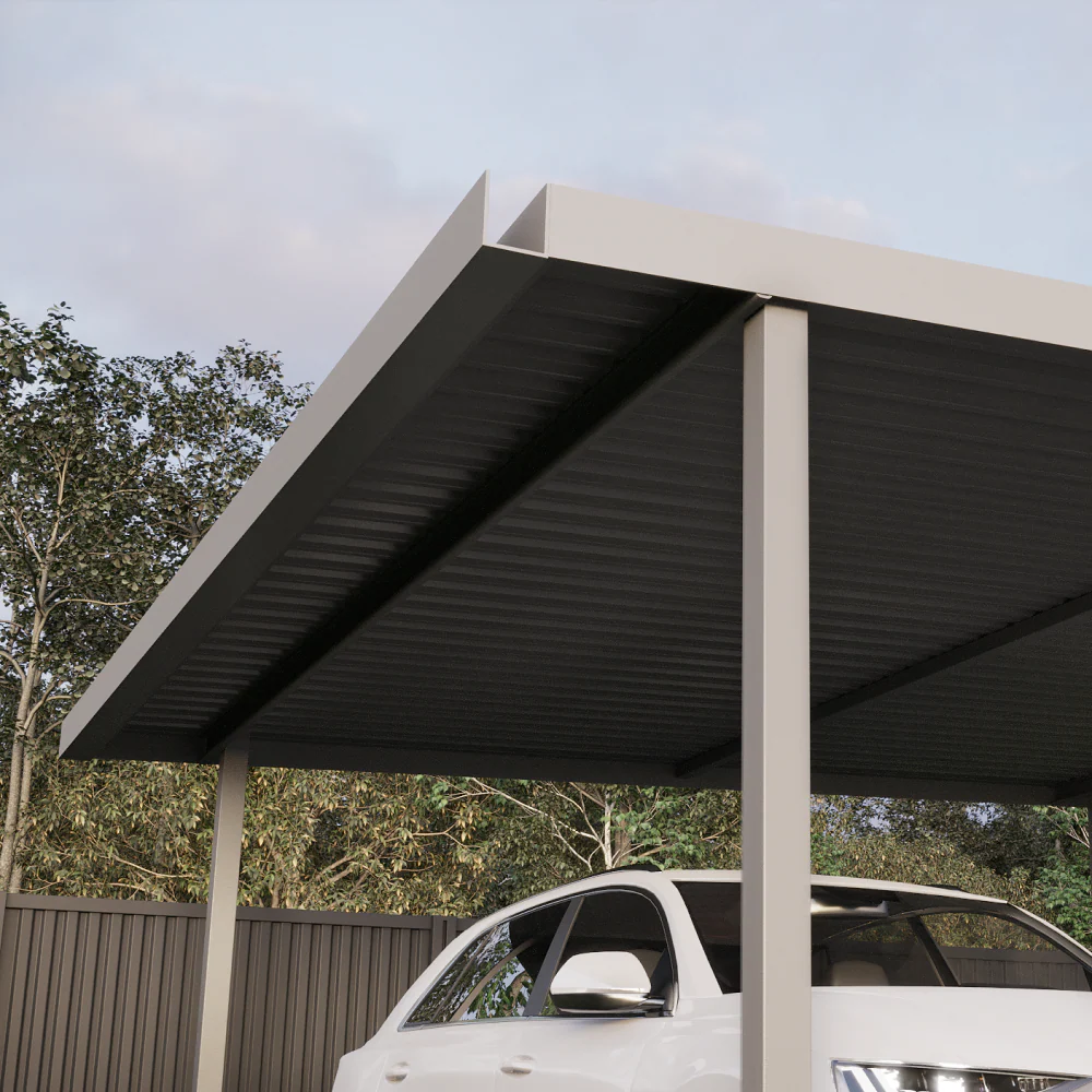 5.5m x 5.4m Double Carport - Zinc - Image 4