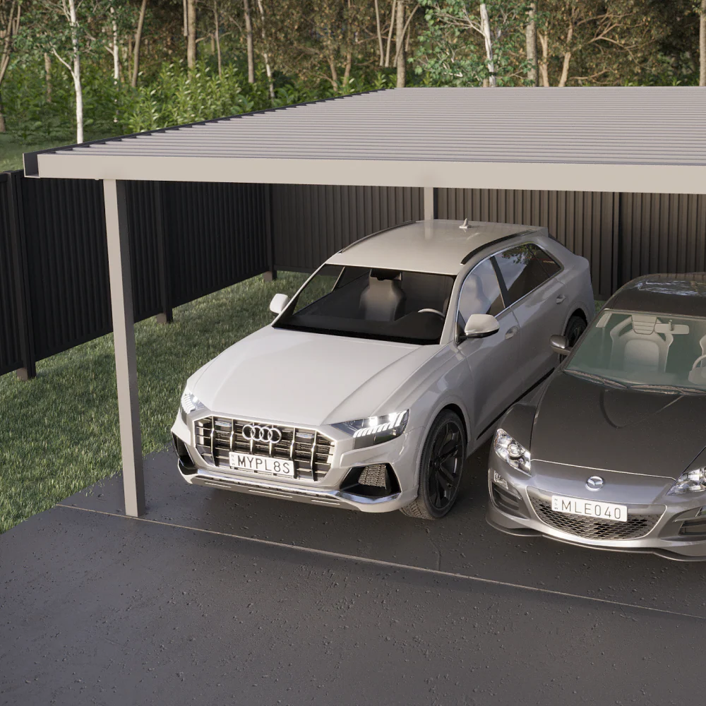5.5m x 5.4m Double Carport - Zinc - Image 5