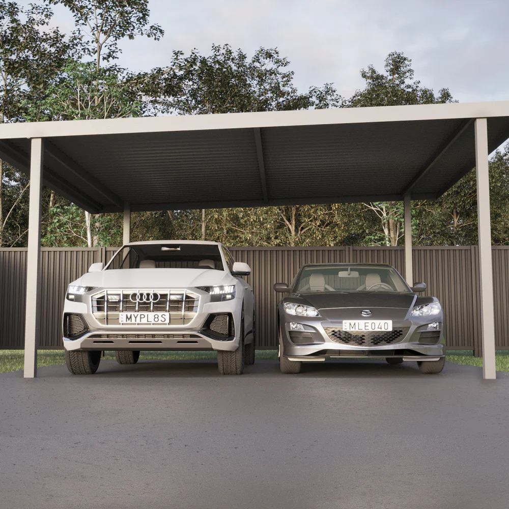 5.5m x 5.4m Double Carport - Zinc - Image 6
