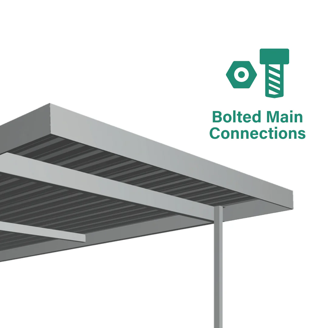 5.5m x 5.4m Double Carport - Zinc - Image 9