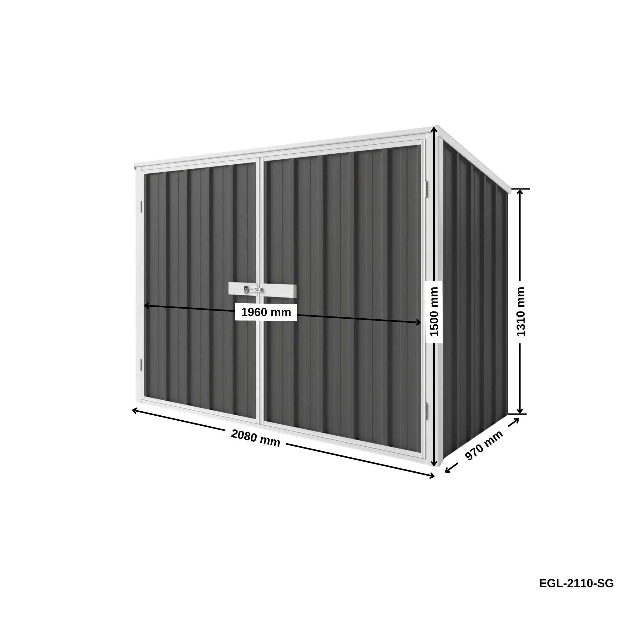 2.08m x 0.97m Wheelie Bin Storage Shed - Image 16